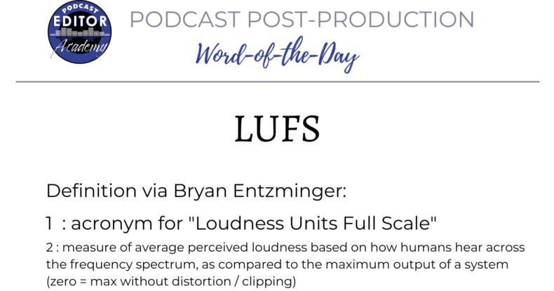 Definition of LUFS for Podcast Editors