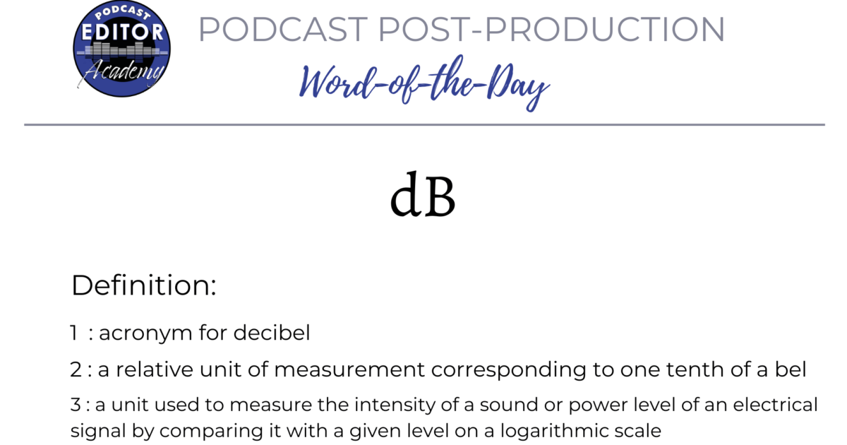 Definition of dB for Podcast Editors